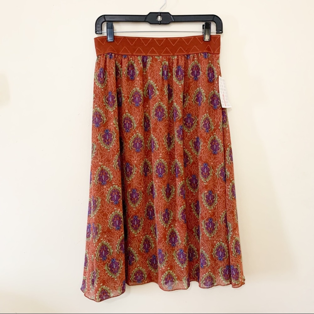 SOLD❗️LuLaRoe Lola Knee Length Lined Skirt Elastic Waist Small